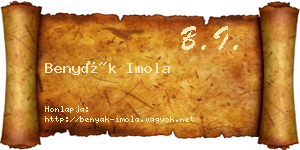 Benyák Imola névjegykártya